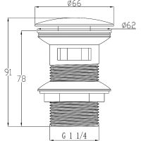 Донный клапан Swedbe Attribut click-clack Черный матовый арт-0004 — фото 3, Донные клапаны