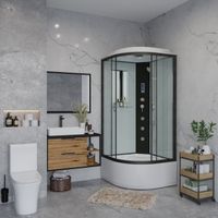 Душевая кабина Niagara Classic NG-6708-14F (90х90х215) высокий поддон(40см),черный,стекло прозрачное арт-67081414F — фото 3, Душевые кабины