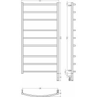 Электрический полотенцесушитель Сунержа Галант 3.0 1200x600 R Черный матовый арт-31-5801-1260 — фото 3, Электрические полотенцесушители