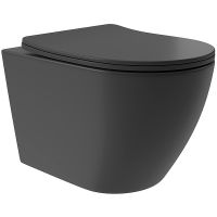 Унитаз Aqueduto Ovo Plus подвесной Черный матовый с сиденьем Микролифт арт-OVOT0240 — фото 1, Подвесные унитазы