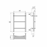 Водяной полотенцесушитель Point Афина П2 500x500 с полкой Хром арт-PN04155P — фото 5, Водяные полотенцесушители