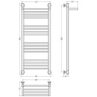 Водяной полотенцесушитель Сунержа Богема+ 1000х400 с полкой Темный титан муар арт-15-0223-1040 — фото 3, Водяные полотенцесушители