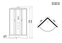 Душевая кабина Niagara Classic NG-3502-14G (100х100х215) средний поддон(26см),стекло тонированное,4  арт-35021434G — фото 4, Душевые кабины