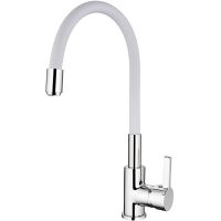 Смеситель для кухни Ledeme Rainbow 4898-3L Хром Белый арт-535862 — фото 1, Смесители для кухни