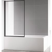 Шторка на ванну AQUAme 80 L профиль Черный матовый стекло прозрачное арт-AQM2859-L — фото 1, Неподвижные шторки для ванной