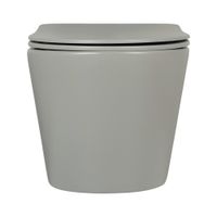 Унитаз подвесной безободковый AQUATEK ЕВРОПА 525*360*320мм, матовый серый, тонкое сиденье арт-AQ1901-MG — фото 6, Подвесные унитазы