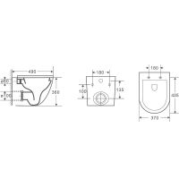 Унитаз CeramaLux подвесной Белый с сиденьем Микролифт арт-2197 — фото 2, Подвесные унитазы