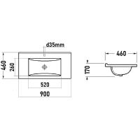 Раковина Bond 90 Белая глянцевая арт-S05-900 — фото 8, Раковины встраиваемые сверху