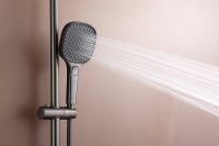 Товар: Душевая система Raglo с термостатом Графит матовый арт-R22.26.09 - фото 10 Душевая система Raglo с термостатом Графит матовый арт-R22.26.09 — фото 10, Душевые стойки