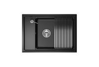 Granula-KS- (чёрный металлик), кухонная мойка, кварц арт-7305, ШВАРЦ — фото 1, Кухонные мойки