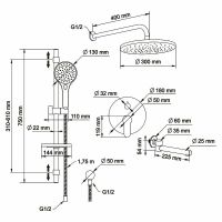 Душевая система Swedbe Platta Хром арт-5542 — фото 3, Встраиваемые душевые комплекты
