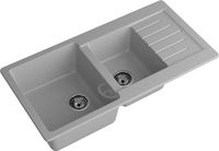 GRANFEST Мойка PRACTIK 980KL 2 чаши+крыло 980*510мм серый арт.GF- арт-P-980KL серый — фото 1, Кухонные мойки