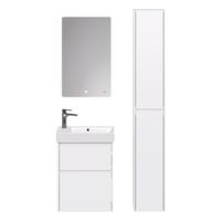 Тумба SLIM, 55 см, подвесная/напольная, 2 ящика, белый глянец арт-99.0400 — фото 11, Тумбы под раковину