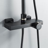 Душевая система Rose R18H с термостатом Черная матовая арт-R1896H-6 — фото 3, Душевые стойки