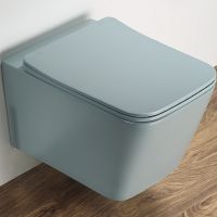 Унитаз CeramaLux подвесной Зеленый матовый с сиденьем Микролифт арт-5170MLG — фото 1, Подвесные унитазы