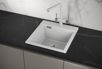 Granula-ES- (БЕЛЫЙ), кухонная мойка, кварц, ESTETICA арт-4701, АРКТИК — фото 1, Кухонные мойки