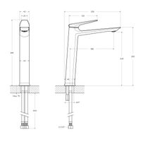 Смеситель для накладной раковины CEZARES арт-LINER-LC-GM-W0 — фото 6, Смесители для раковины