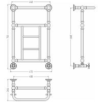 Водяной полотенцесушитель Сунержа Ренессанс 1452 660х400 с полкой Черный матовый арт-31-0282-6640 — фото 2, Водяные полотенцесушители