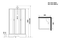 Душевая кабина Niagara Classic NG-1108-14BKTG (90х90х210) средний поддон(26см),стекло матовое,4 мест арт-11081424BKTG — фото 5, Душевые кабины
