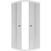 Душевой уголок Melodia della vita Round 80х80 профиль Белый стекло прозрачное арт-MCNRD8080TWt — фото 1, Душевые уголки четверть круга