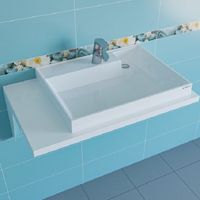 Раковина СанТа Юпитер 80 R на стиральную машину Белая арт-900121 — фото 1, Раковины на стиральную машину