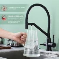 Смеситель для кухни Raglo Черный матовый арт-R81.62.06 — фото 5, Смесители для кухни