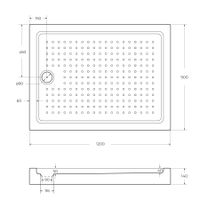 Акриловый поддон CEZARES арт-TRAY-A-AH-120/90-15-W0 — фото 2, Акриловые душевые поддоны