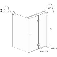 Душевой уголок Ambassador Diamond 90х90 профиль Хром стекло прозрачное арт-12011105R — фото 5, Квадратные душевые уголки