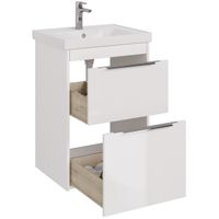 Тумба PRIME, 60 см, подвесная/напольная, 2 ящика, белый глянец арт-99.9300 — фото 3, Тумбы под раковину