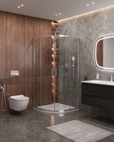 Душевой уголок CEZARES арт-MOLVENO-R-2-90-C-Cr-IV — фото 1, Душевые уголки четверть круга