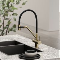 Смеситель для кухни Sancos Dora Золото брашированное Черный арт-SC4003BG — фото 5, Смесители для кухни