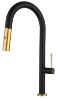 Rivelato Смеситель для кухни Asti U-обр. с выдвижной лейкой D-35мм antracite oro арт. арт-3972500 antracite oro — фото 1, Смесители для кухни