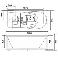 Акриловая ванна BellSan Агата 180x80 без гидромассажа арт-4627171530028 — фото 2, Акриловые ванны