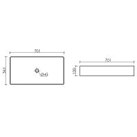 Товар: Раковина накладная прямоугольная 701x361x130, цвет белый, арт. арт-CN6071 - фото 7 Раковина накладная прямоугольная 701x361x130, цвет белый, арт. арт-CN6071 — фото 7, Раковины накладные