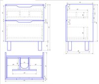 Тумба Q PLUS, 70 см, подвесная/напольная, 2 ящика, с опорами, белый глянец арт-99.0005 — фото 6, Тумбы под раковину