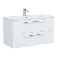 Тумба GIO, 100 см, подвесная, 2 ящика, белый глянец арт-77.0105W — фото 4, Тумбы под раковину