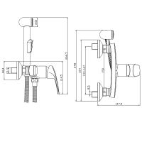Гигиенический душ со смесителем Rossinka Хром арт-RS45-52 — фото 2, Гигиенические души