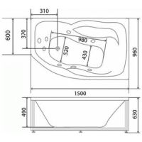 Акриловая ванна BellSan Сати 150х100 L без гидромассажа арт-4627171530400 — фото 5, Акриловые ванны