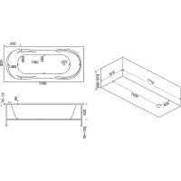 Товар: Акриловая ванна Bas Ахин 170x80 без гидромассажа арт-В 00005 - фото 2 Акриловая ванна Bas Ахин 170x80 без гидромассажа арт-В 00005 — фото 2, Акриловые ванны