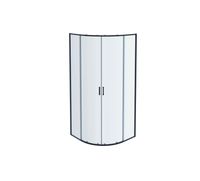 AQ ARI RO10020BL Душевой уголок 1/4 круга, двери раздвижные 1000x1000x2000, профиль черный, стекло п арт-AQ ARI RO 10020BL — фото 1, Душевые уголки четверть круга