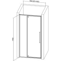 Душевая дверь AQUAme 90 профиль Хром стекло прозрачное арт-AQM7108-9 — фото 4, Распашные душевые двери
