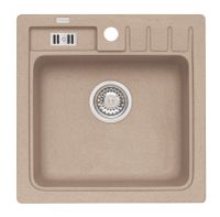 Мойка для кухни ALVEUS NIAGARA 20 GRANITAL BEIGE-G55 465x465x180;1x с сифоном 1105419, арт-1089483.0 — фото 1, Кухонные мойки