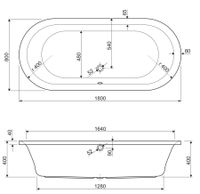 Акриловая ванна CEZARES арт-METAURO-Central-180-80-40-W-MATT — фото 5, Акриловые ванны