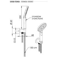 Душевой гарнитур Remer Хром арт-337M318MP — фото 2, Душевые гарнитуры на держателе