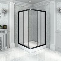 Душевой уголок Radomir Дрим 110x110 профиль Черный стекло прозрачное арт-1-03-6-0-0-1200 — фото 4, Квадратные душевые уголки