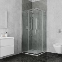 Душевой уголок Ambassador Kingston 80x80 профиль Хром стекло прозрачное арт-14011119 — фото 6, Квадратные душевые уголки