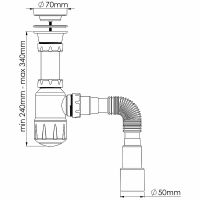 Сифон для раковины Nova Белый арт-1051 — фото 2, Сифоны для раковины
