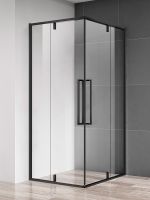Душевой уголок AQUAme 90x90 профиль Черный матовый стекло прозрачное арт-AQM7102-2-9 — фото 5, Квадратные душевые уголки
