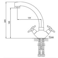Смеситель для кухни Melodia della vita Retro Хром арт-MDV32310 — фото 2, Смесители для кухни