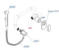 Встраиваемый комплект для биде со шлангом 100 см арт-A15356 — фото 5, Гигиенические души
